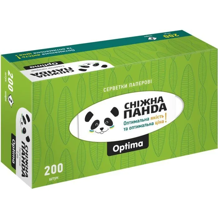 Серветки косметичні Сніжна Панда Optima 2 шари 200 шт. (4820183973542) зображення 4