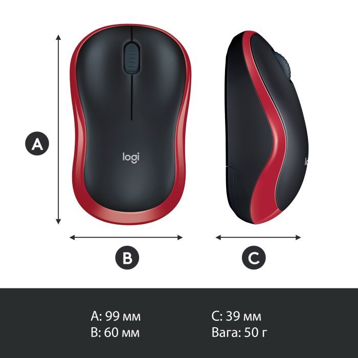 Мишка Logitech M185 swift grey (910-002238) зображення 9