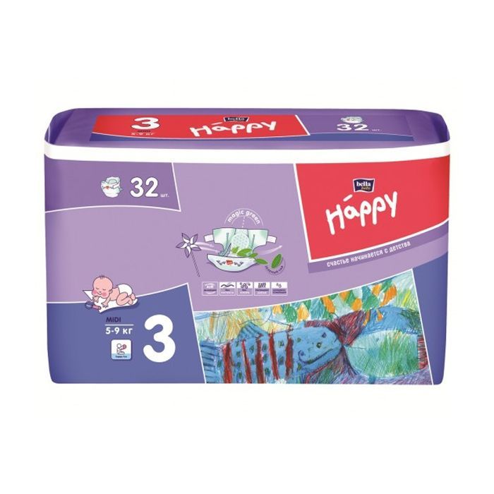 Подгузники Bella Baby Happy Midi 5-9 кг 32 шт (5900516600778)