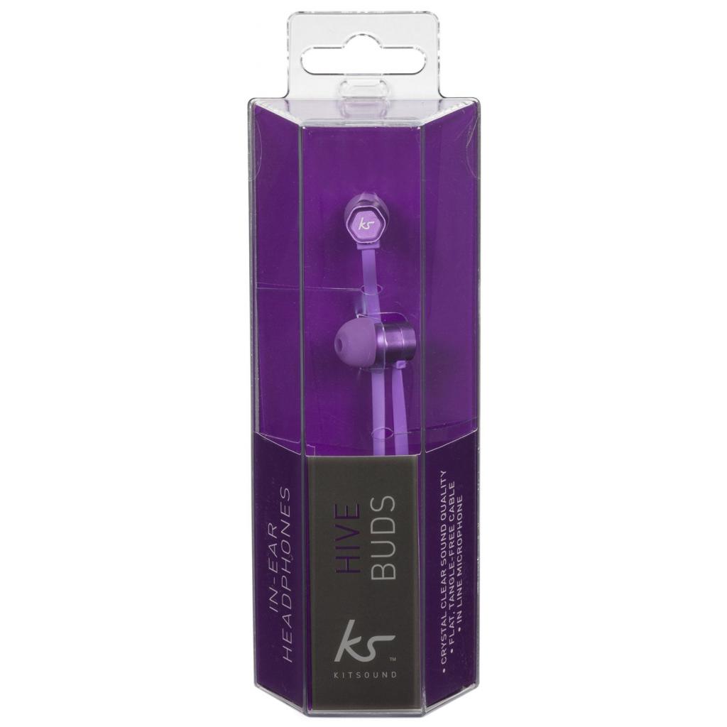 Наушники KitSound KS Hive Buds Earphones with Mic Purple (KSHIVBPU) изображение 6