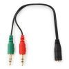 Кабель мультимедийный Jack 3.5mm female 4-pin to 2x Jack 3.5mm male 0.2m Cablexpert (CCA-418) изображение 2