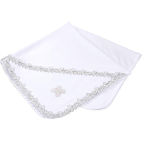 Крыжма детская Интеркидс с серебряной тесьмой (2456-white)