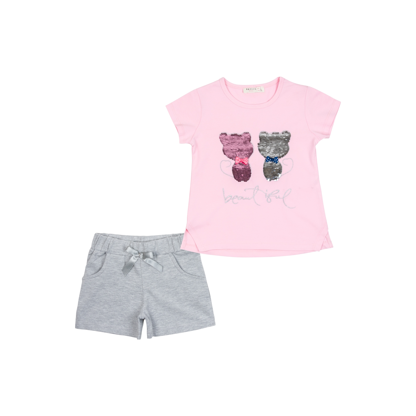 Набір дитячого одягу Breeze з кошенятами (10843-128G-pink)
