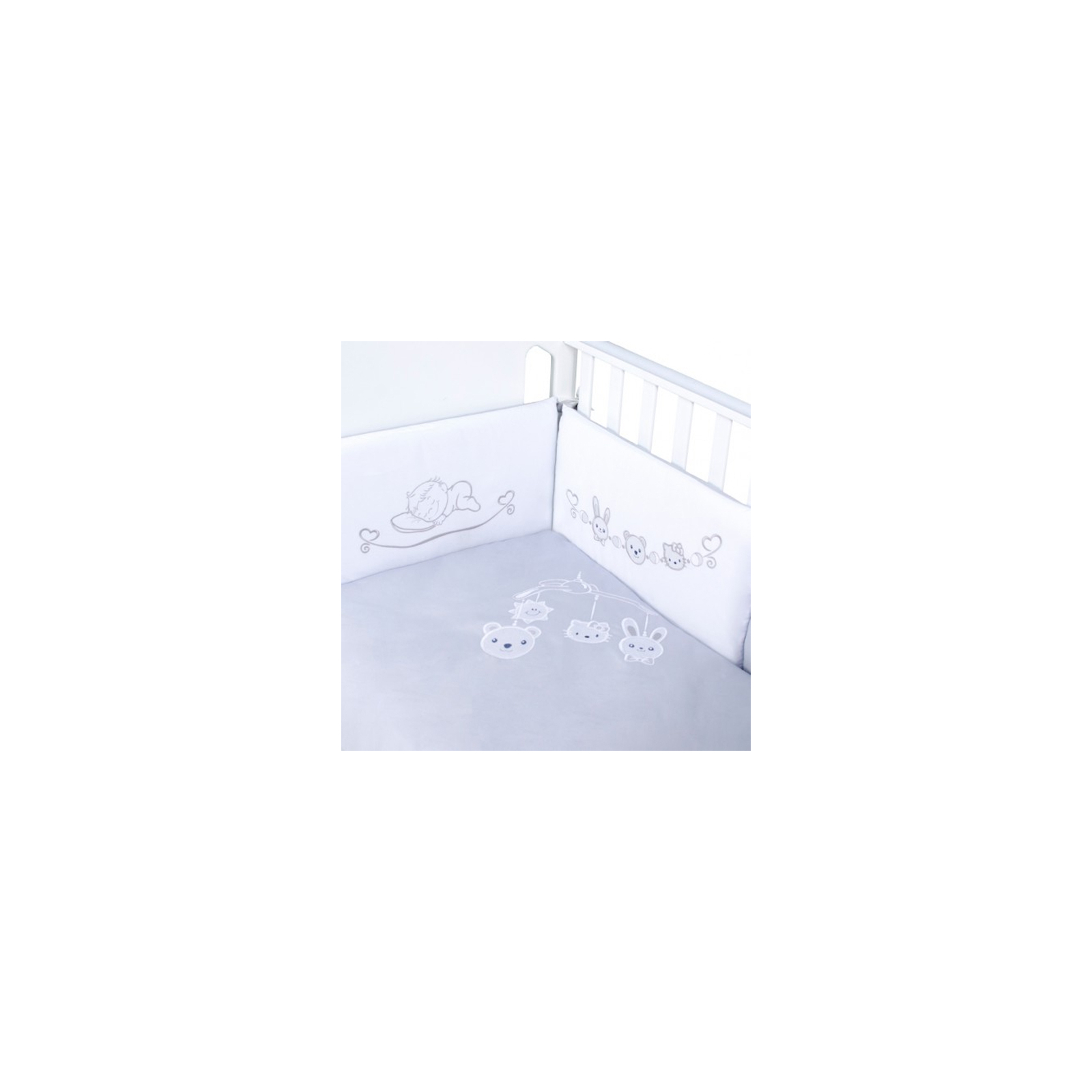 Дитячий постільний набір Верес Ring toys white-gray (6 од.) (216.10) зображення 3
