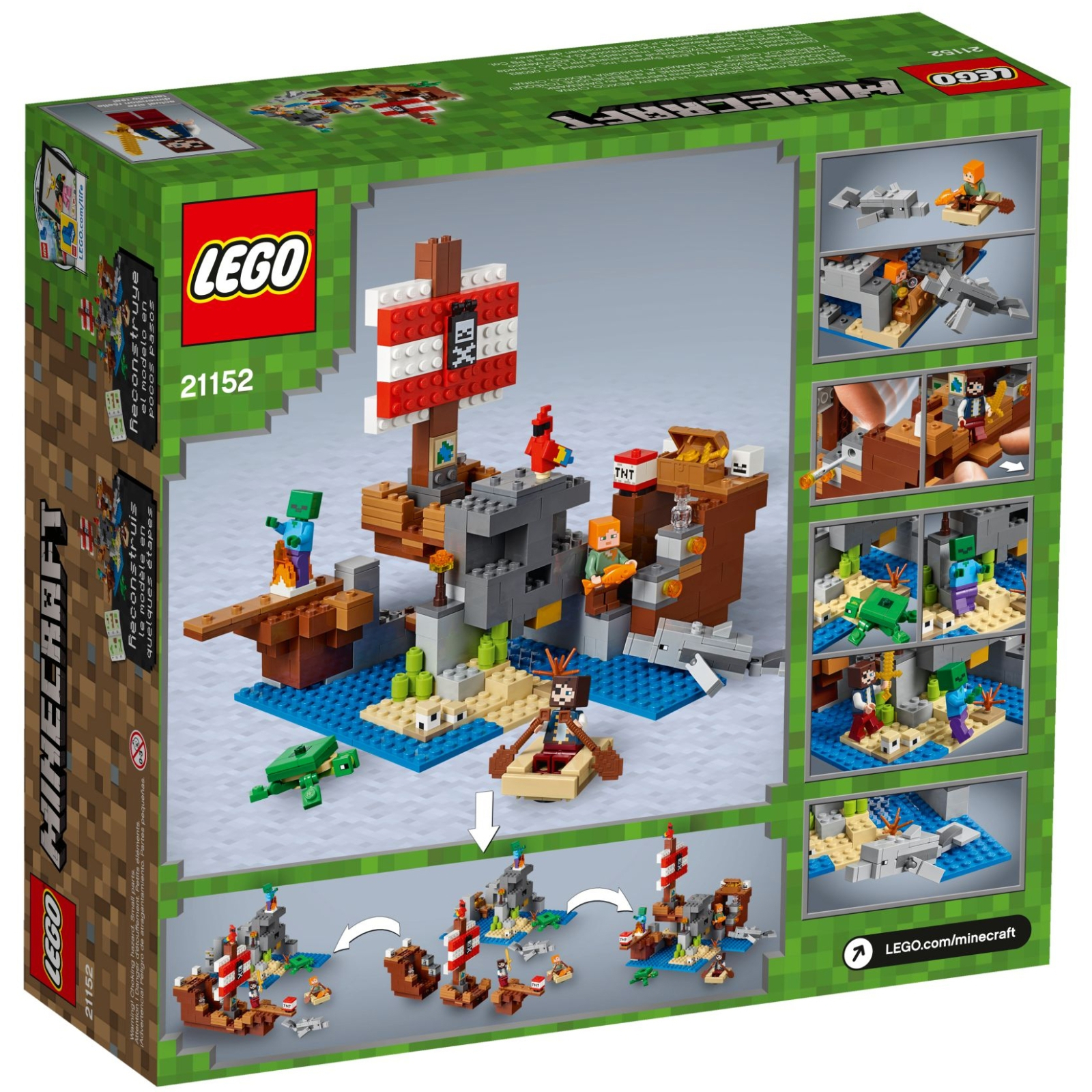 Конструктор LEGO MINECRAFT Приключения на пиратском корабле 386 деталей (21152) изображение 5