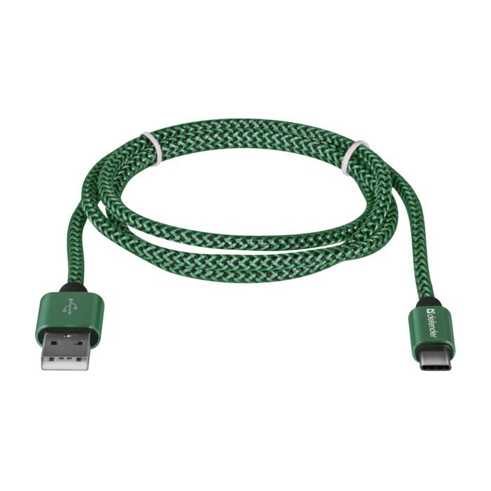 Дата кабель USB 2.0 AM to USB-C 1.0m PRO green Defender (87816) зображення 2