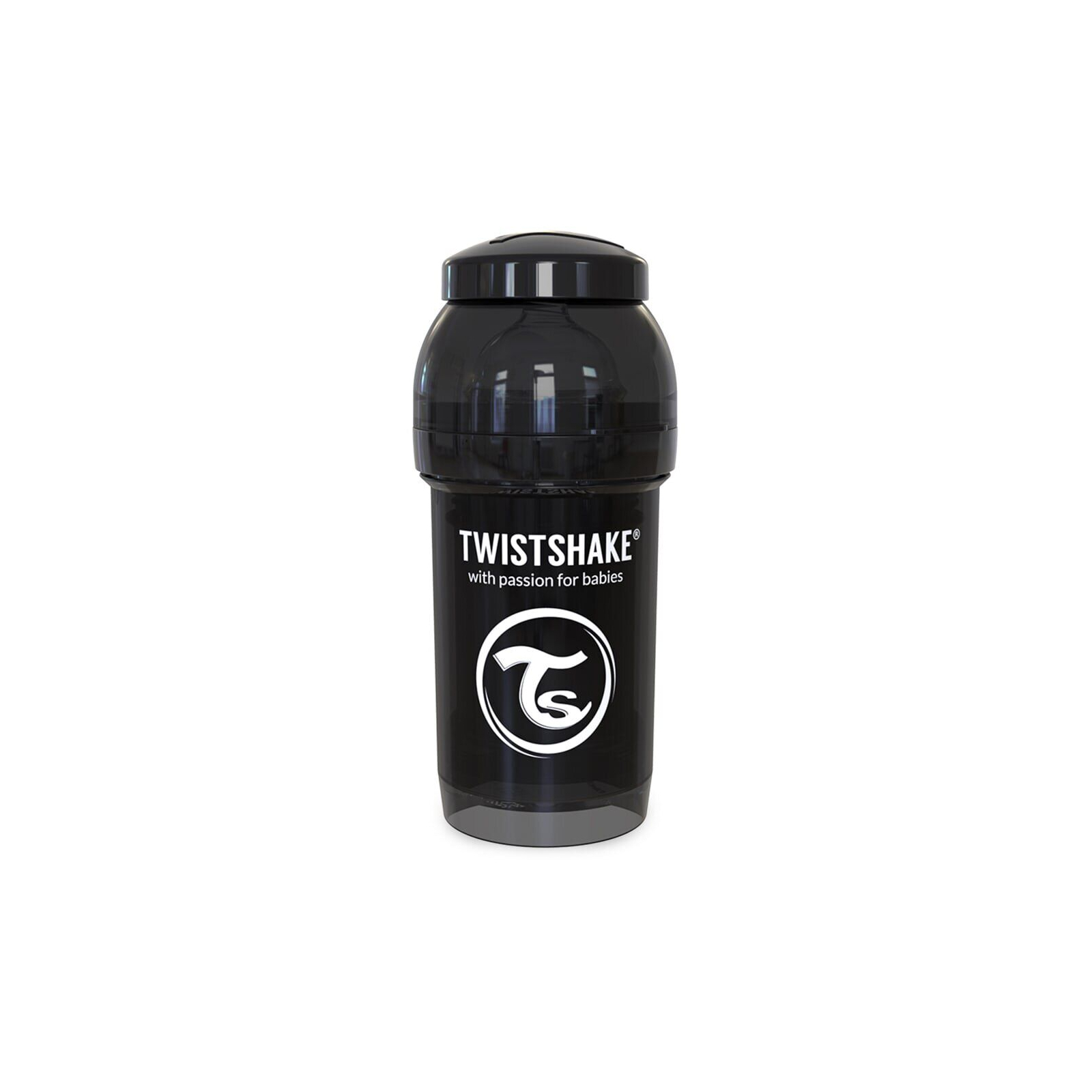 Пляшечка для годування Twistshake антиколькова 180 мл, чорна (24885)