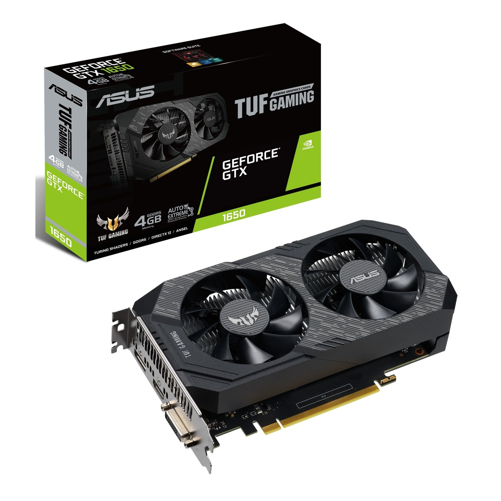 Відеокарта ASUS GeForce GTX1650 4096Mb TUF OC D6 GAMING (TUF-GTX1650-O4GD6-GAMING)