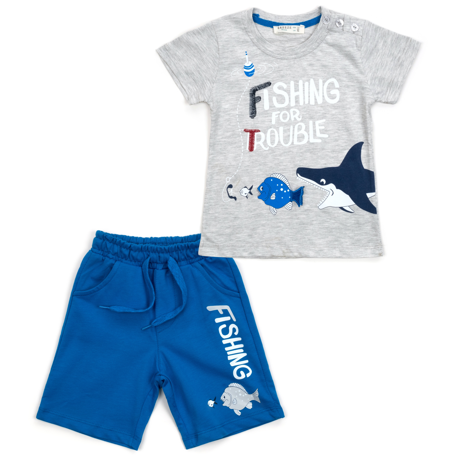 Набор детской одежды Breeze с рыбками (13728-110B-blue)