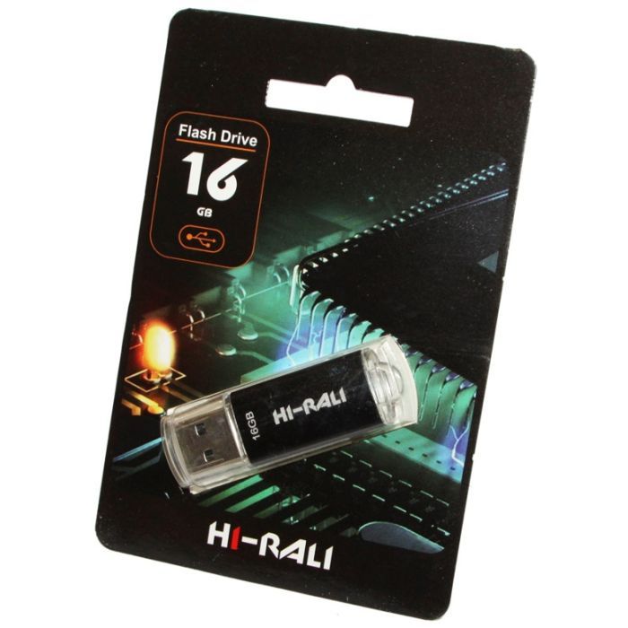 USB флеш накопитель Hi-Rali 16GB Rocket Series Black USB 2.0 (HI-16GBVCBK)