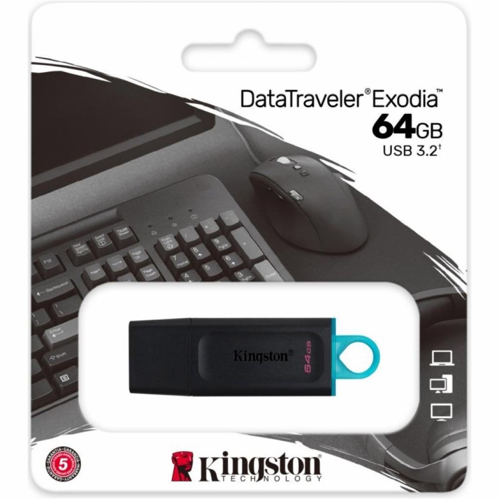 USB флеш накопитель Kingston 2x64GB DT Exodia Black+Blue USB 3.2 (DTX/64GB-2P) изображение 5