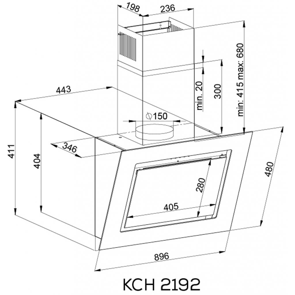 Вытяжка кухонная Kernau KCH 2192 B изображение 2