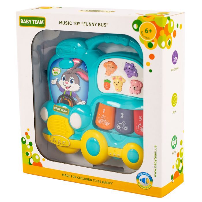 Розвиваюча іграшка Baby Team музична Автобус (8633_голубой) зображення 3