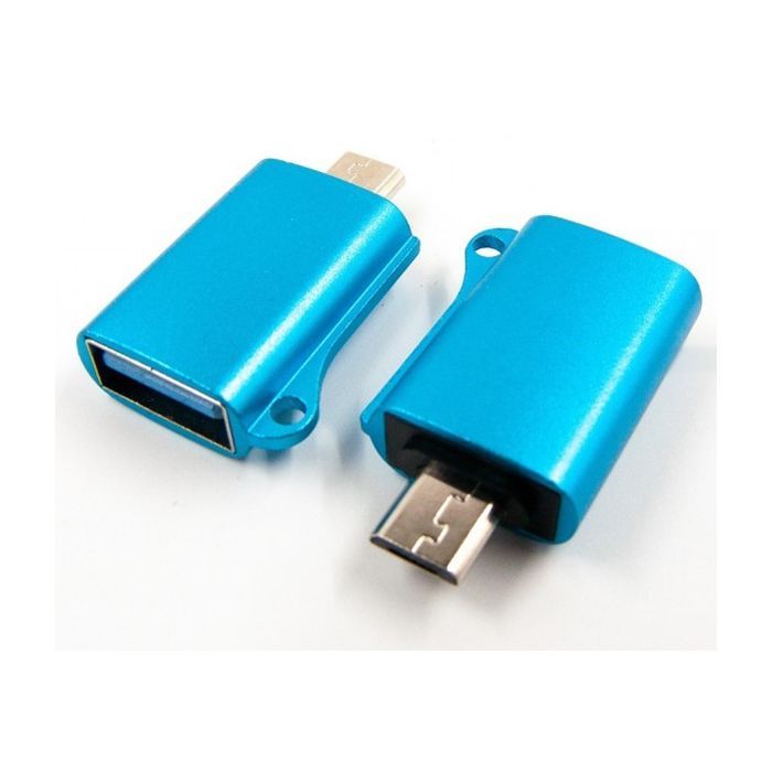 Переходник OTG USB - Micro-USB blue Dengos (ADP-020)