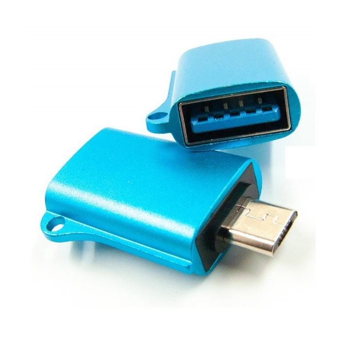 Переходник OTG USB - Micro-USB blue Dengos (ADP-020) изображение 2