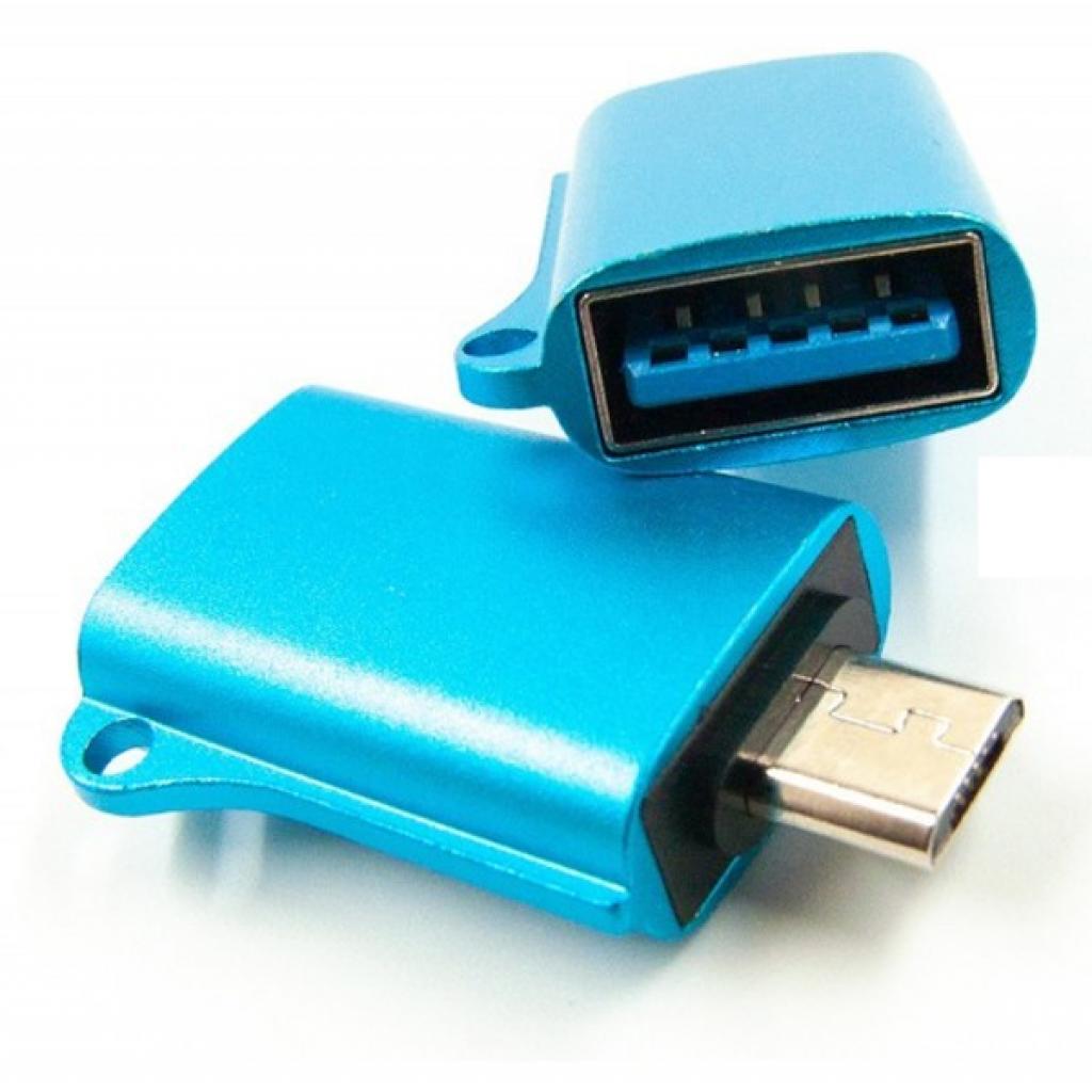 Переходник OTG USB - Micro-USB blue Dengos (ADP-020) изображение 2