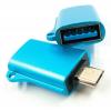 Перехідник OTG USB - Micro-USB blue Dengos (ADP-020) зображення 2
