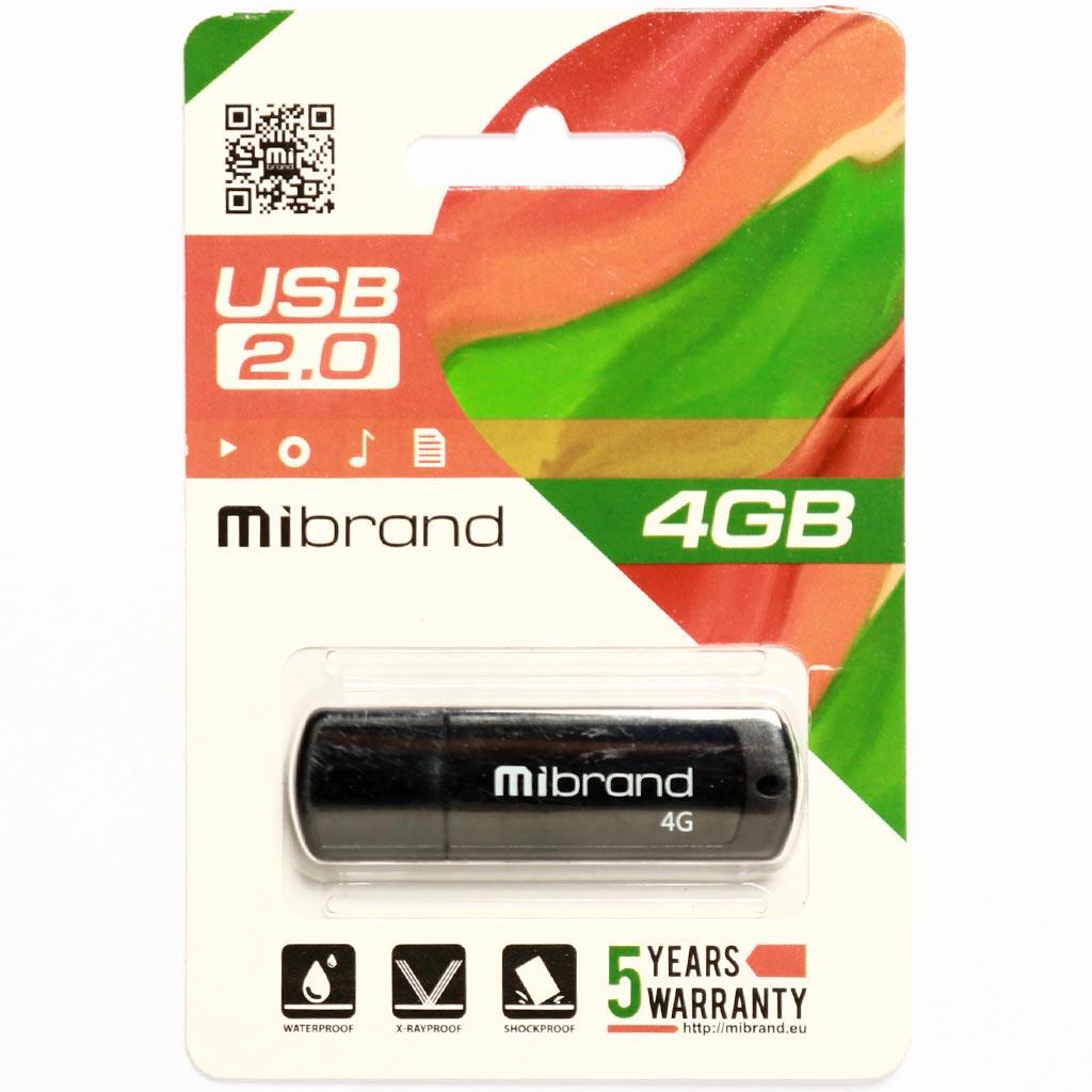 USB флеш накопитель Mibrand 8GB Grizzly Black USB 2.0 (MI2.0/GR8P3B) изображение 2