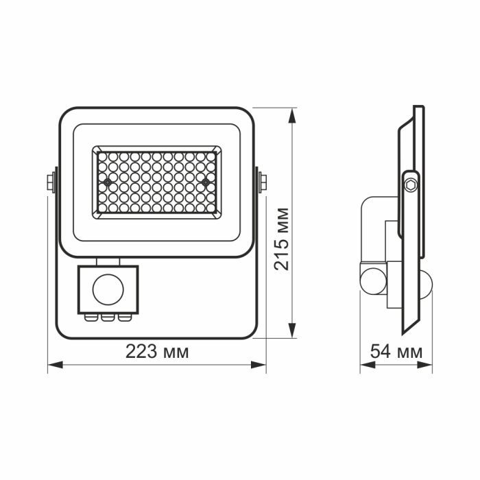 Прожектор Videx LED 50W 5000K з датчиком руху (VL-F2e505W-S) зображення 6