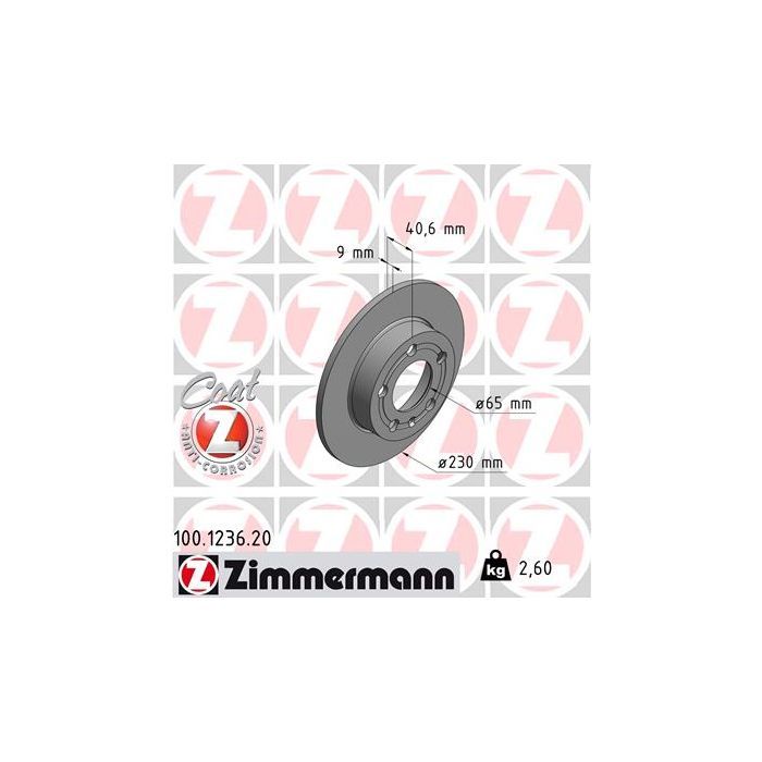Тормозной диск ZIMMERMANN 100.1236.20