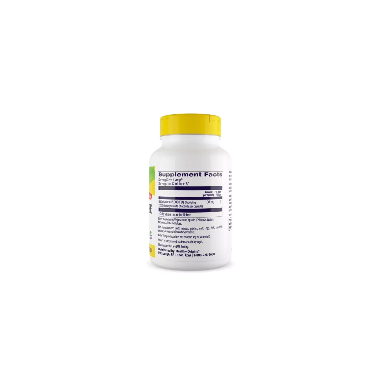 Витаминно-минеральный комплекс Healthy Origins Наттокиназа 100мг, 60 гелевых капсул (HO25157) изображение 2