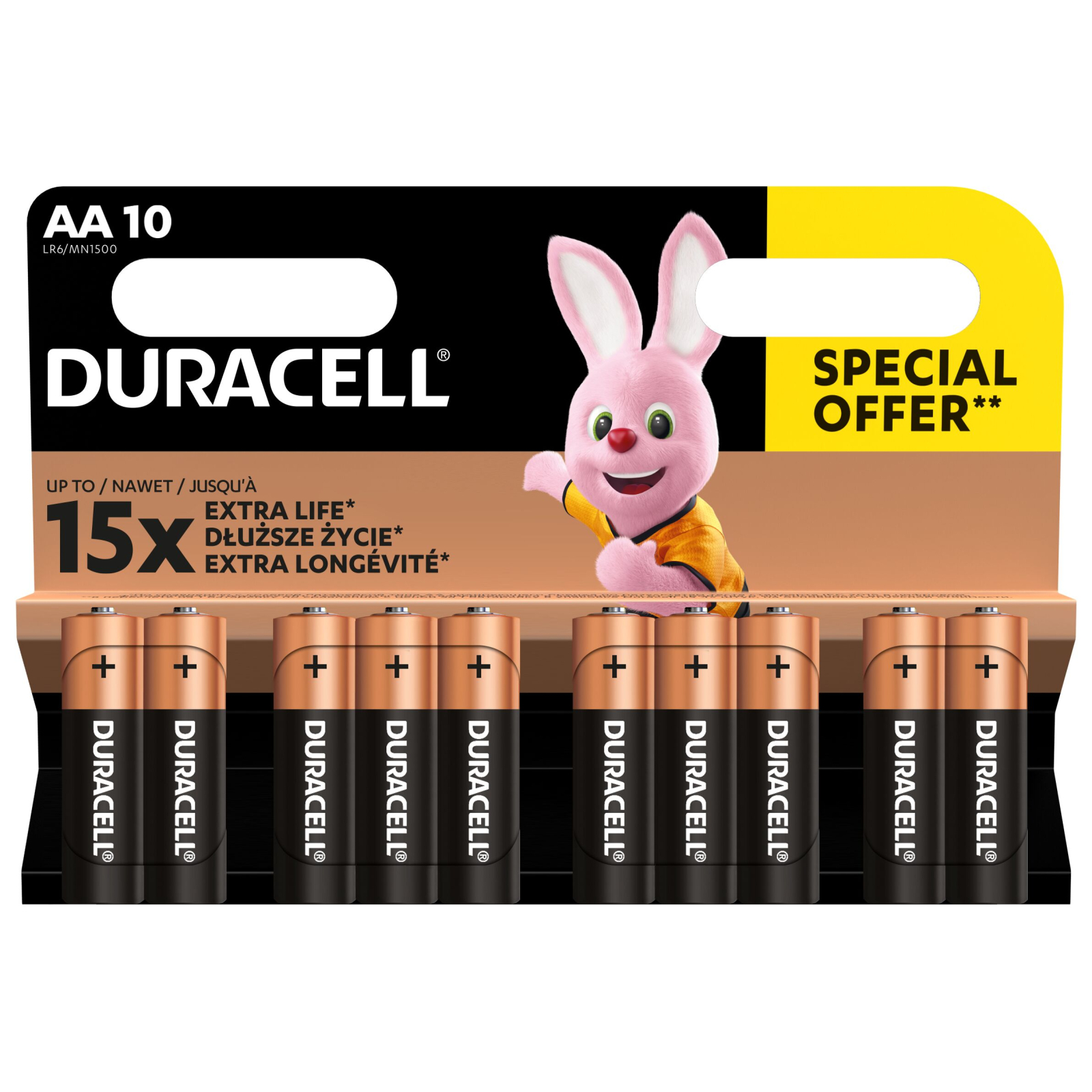Батарейка Duracell AA лужні 10 шт. в упаковці (5002508/5006461) изображение 2