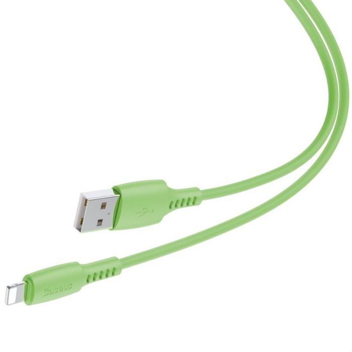 Дата кабель USB 2.0 AM to Lightning 1.2m 2.4A green Baseus (CALDC-06) изображение 2