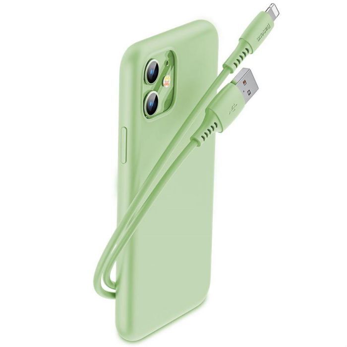 Дата кабель USB 2.0 AM to Lightning 1.2m 2.4A green Baseus (CALDC-06) изображение 3