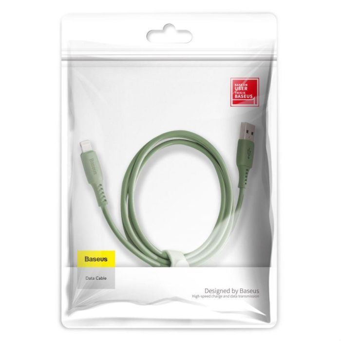 Дата кабель USB 2.0 AM to Lightning 1.2m 2.4A green Baseus (CALDC-06) изображение 4