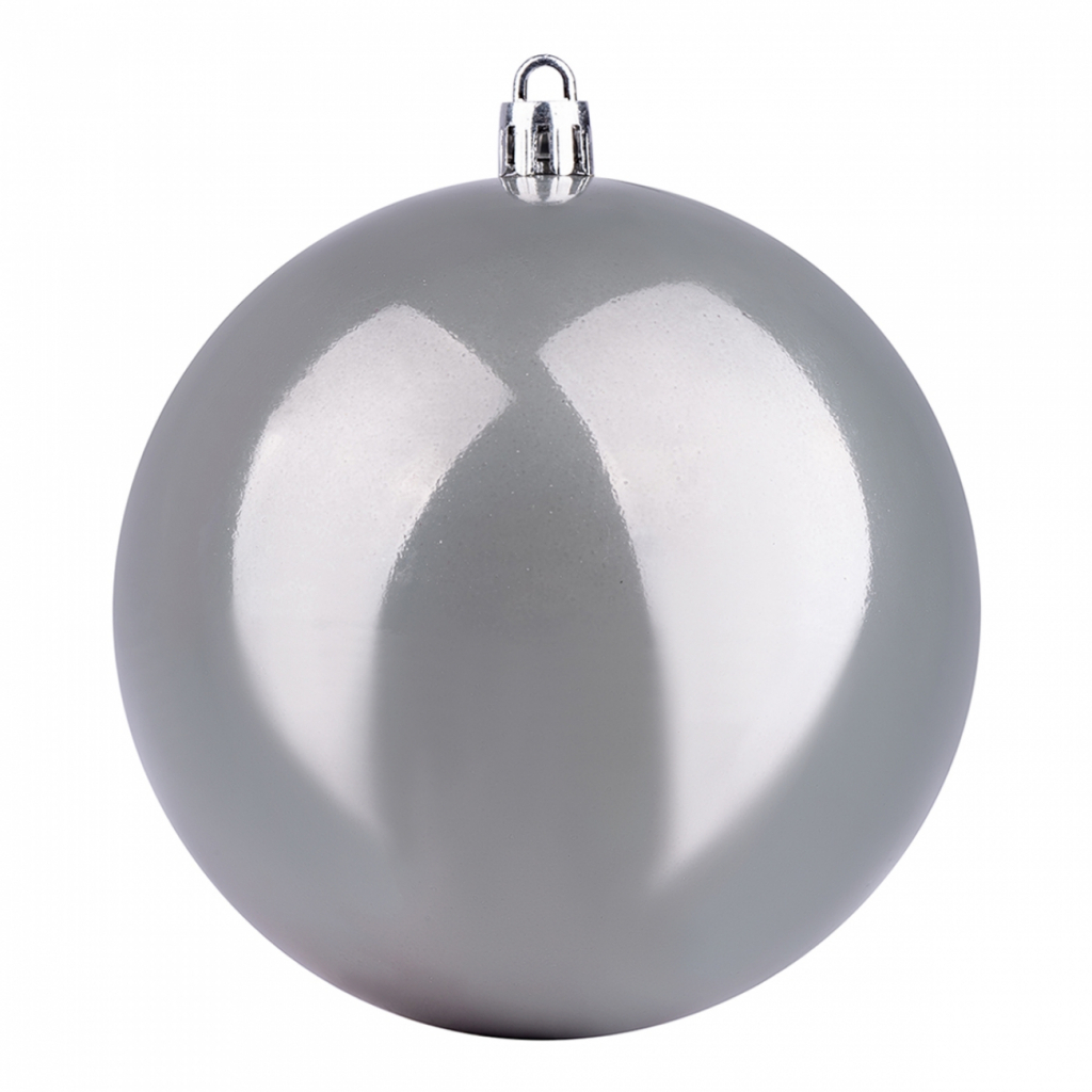 Елочная игрушка YES! Fun шар 10 см, серый, перламутровый (973501)