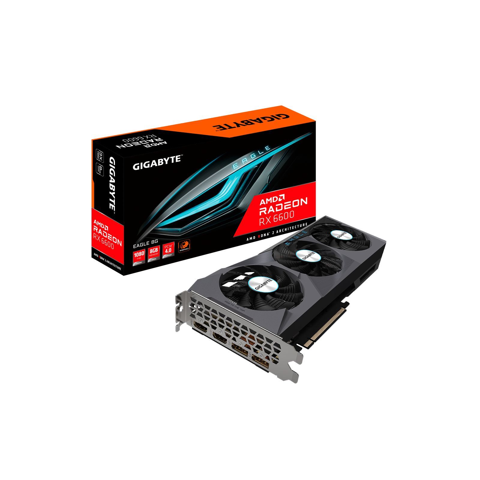 ᐈ Купить видеокарту GIGABYTE Radeon RX 6600 8Gb EAGLE (GV