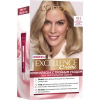 Краска для волос L'Oreal Paris Excellence 9.1 Очень светло-русый пепельный (3600523781218)