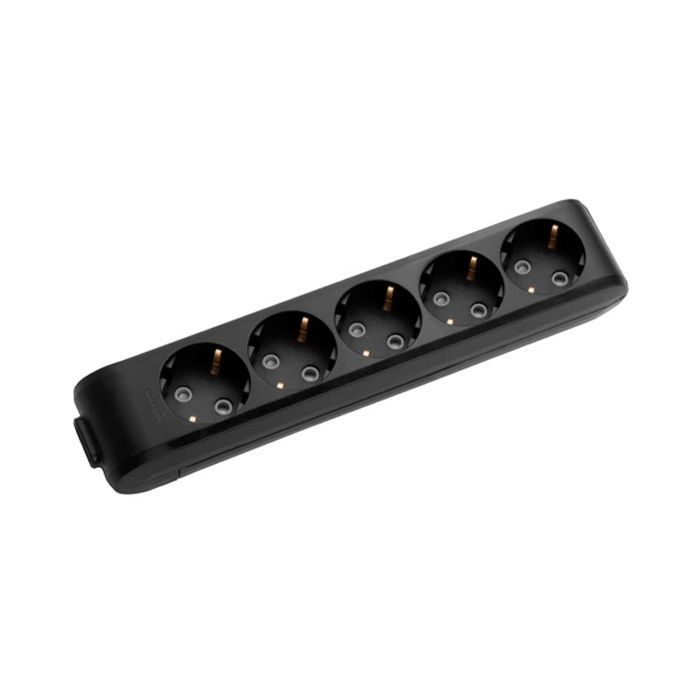 Колодка для подовжувача Panasonic X-tendia із заземленням 5 гнізд black (WLTB04502BL-UA)