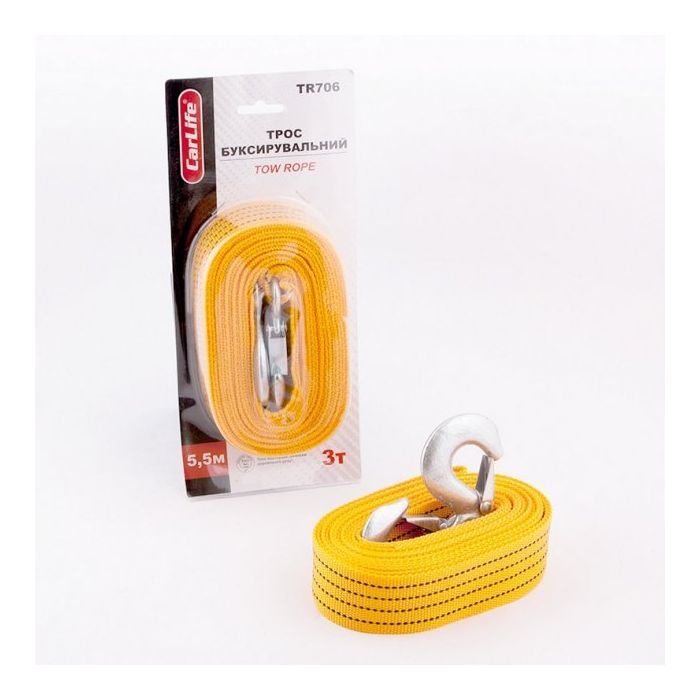 Трос буксировочный CarLife 3 т 5,5 м (TR706) изображение 2