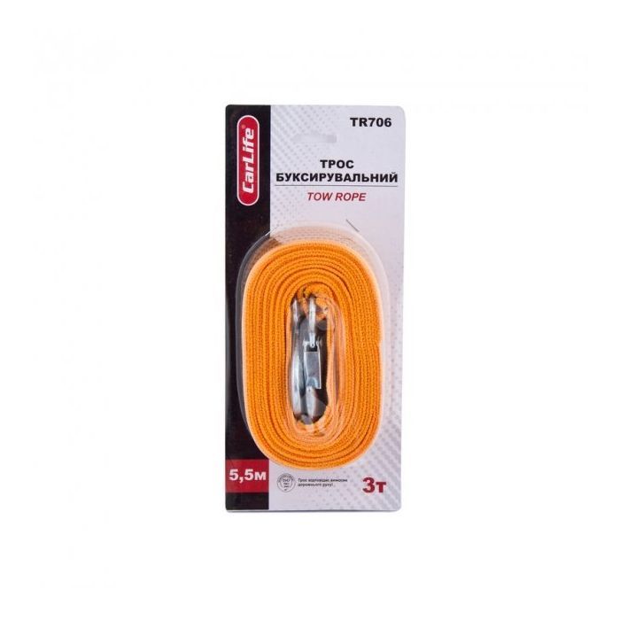 Трос буксировочный CarLife 3 т 5,5 м (TR706) изображение 3