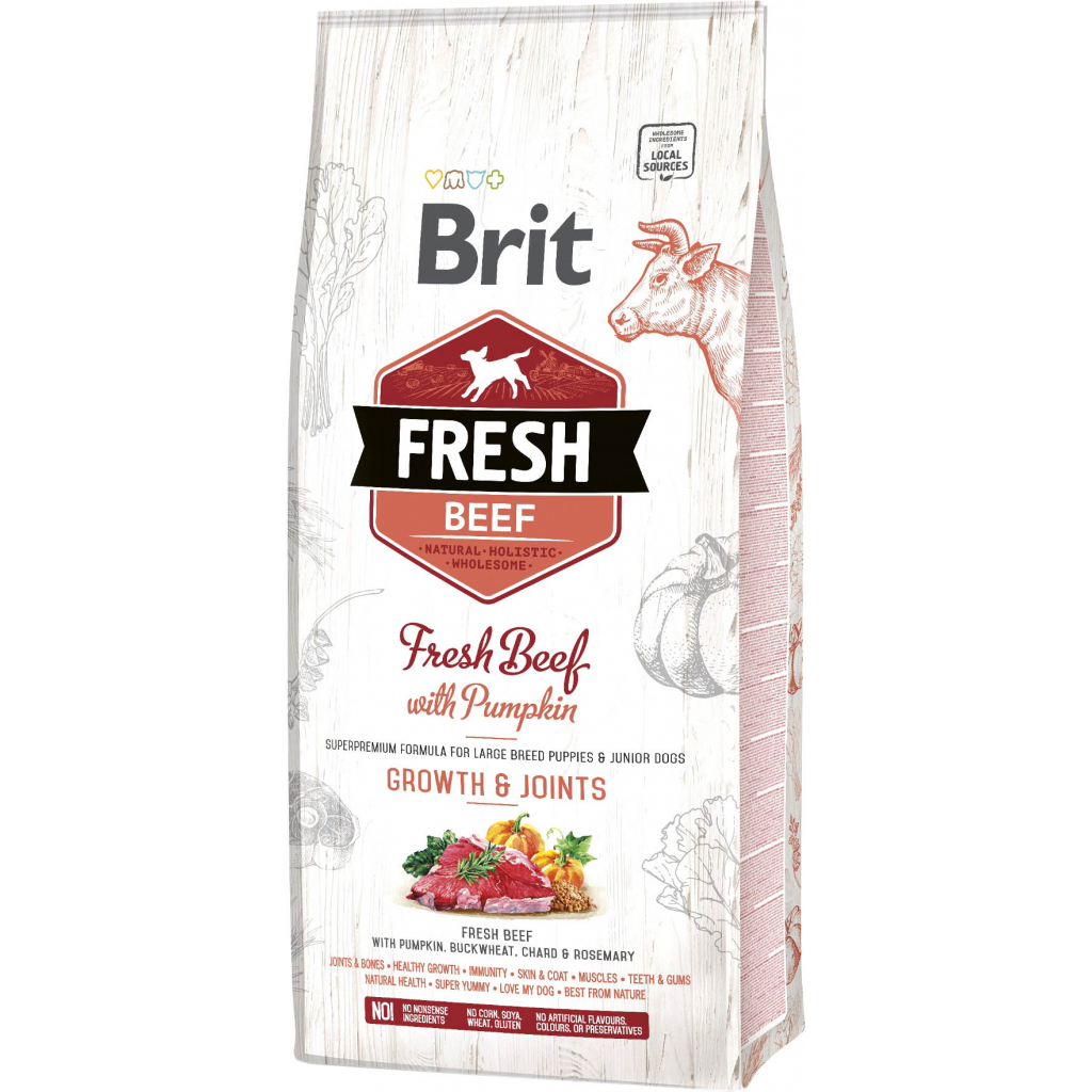 Сухий корм для собак Brit Fresh Beef/Pumpkin Puppy Large 2.5 кг (8595602530762)