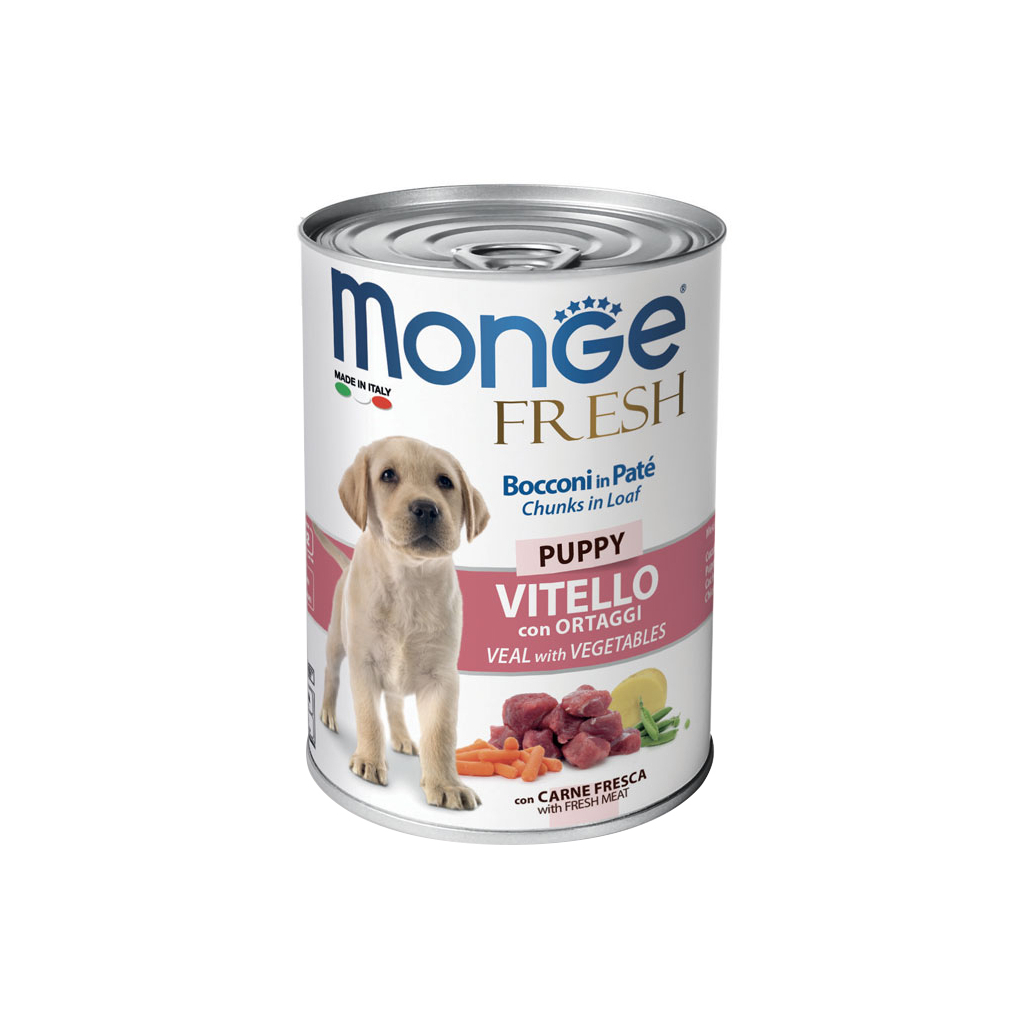 Консервы для собак Monge Dog FRESH Puppy телятина с овощами 400 г (8009470014441)