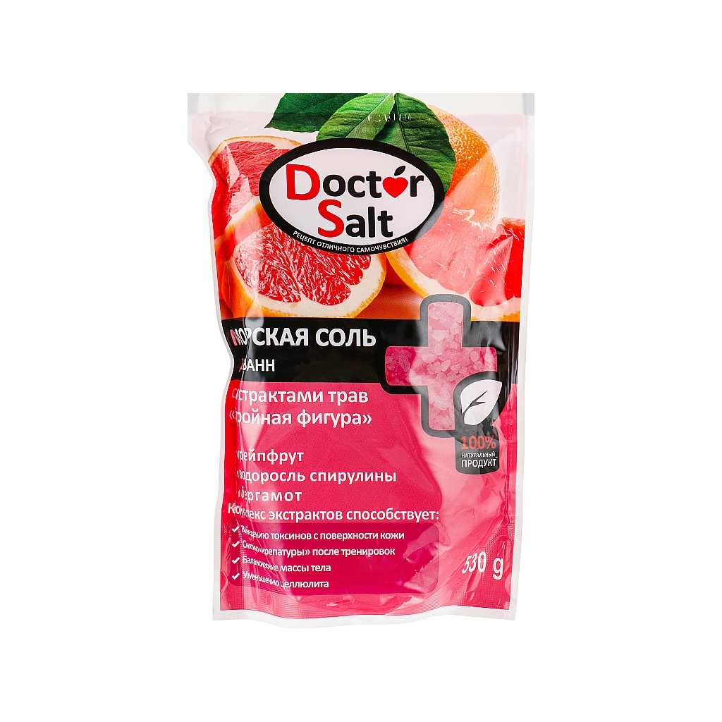 Соль для ванн Doctor Salt с экстрактами трав Стройная фигура 530 г (4820091145376)