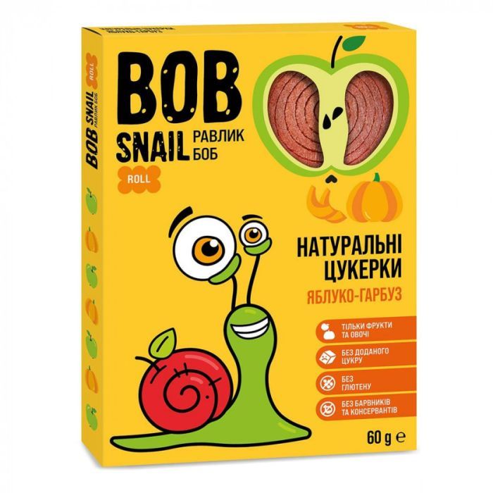 Конфета Bob Snail Улитка Боб яблочно-тыква 60 г (4820162520200)