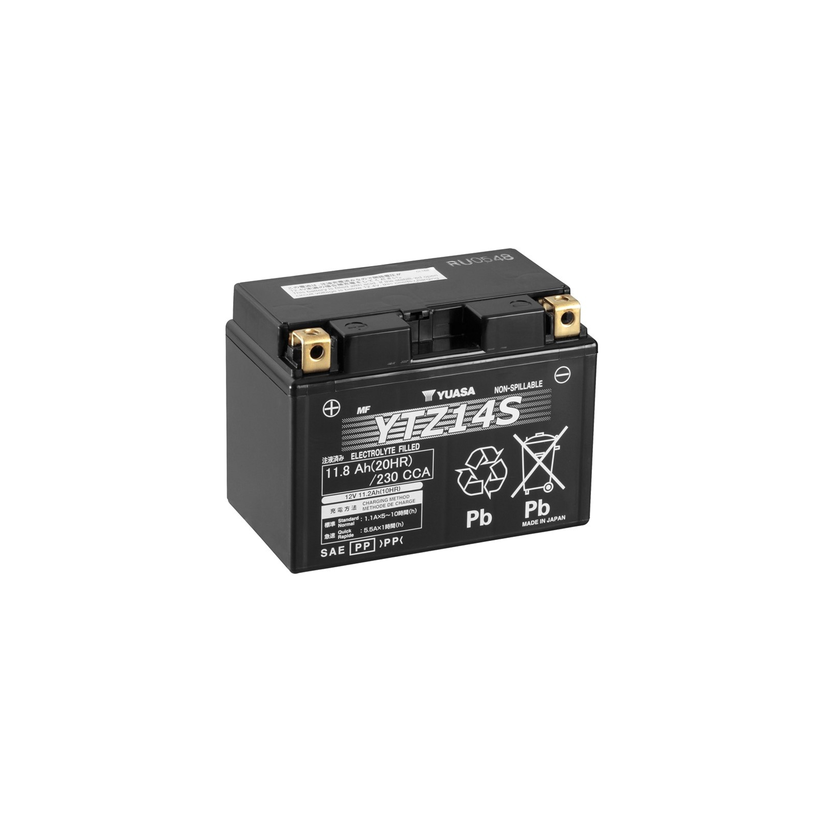Аккумулятор автомобильный Yuasa 12V 11,8Ah High Performance MF VRLA Battery (YTZ14S)