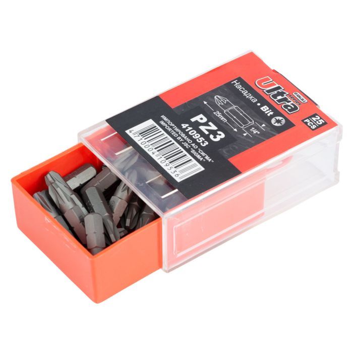 Набор бит Ultra PН3x25мм 1/4" 25шт S2 (4010302) изображение 4