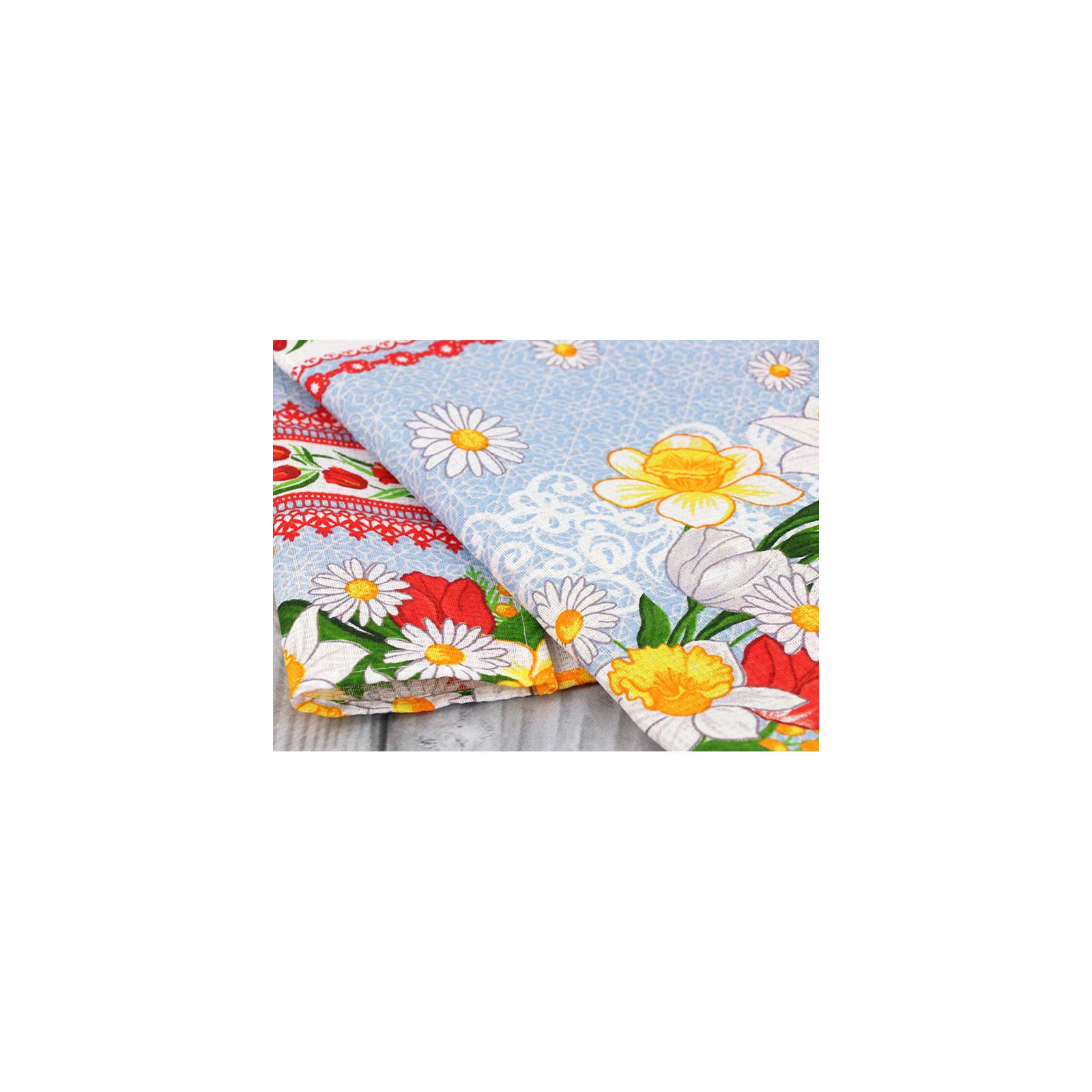 Полотенце Руно набор кухонных Весенние цветы-2, 35х70 см 3 шт (707_Весняні квіти_2) изображение 3