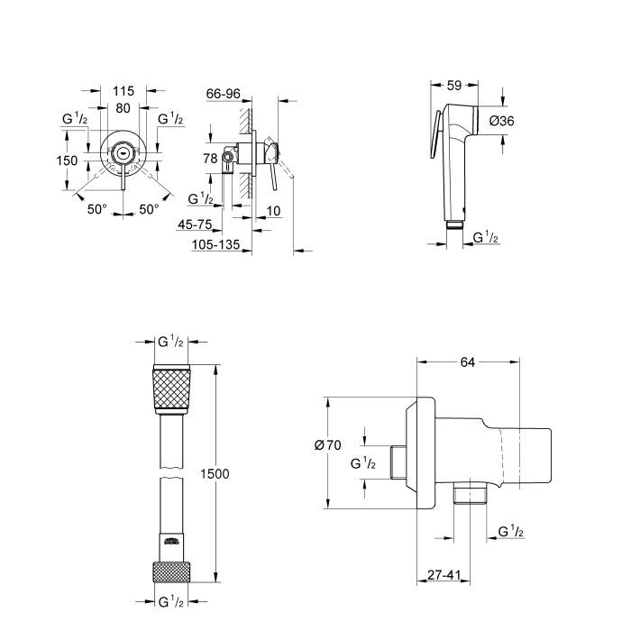 Душевой гарнитур Grohe QuickFix UA202606QF (CV030608) изображение 3