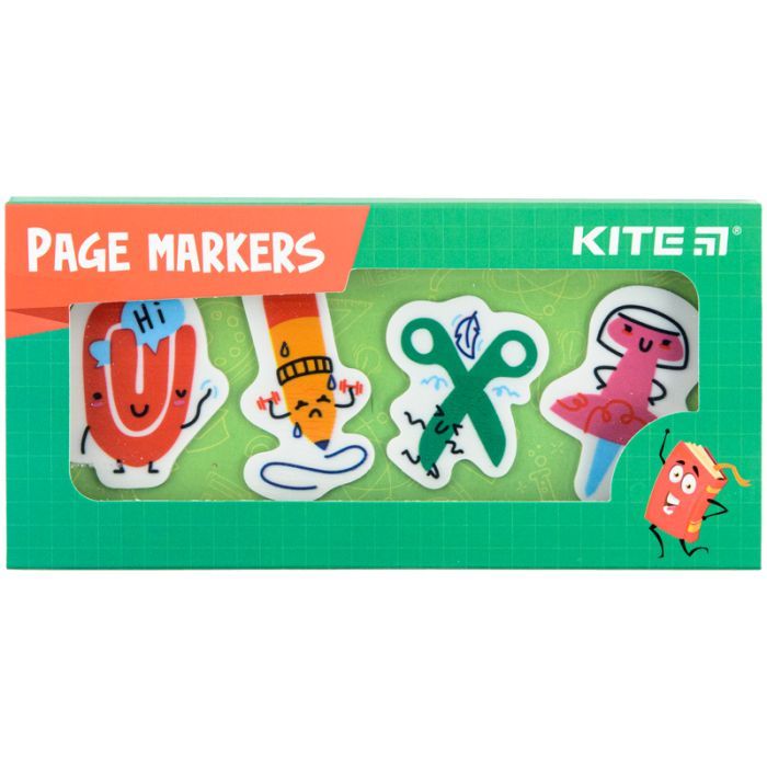 Закладки для книг Kite пластикові Office 4x20 шт, 35х50 мм (K22-479-3) зображення 2