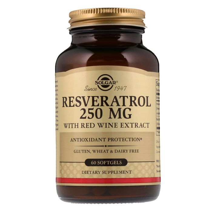 Антиоксидант Solgar Ресвератрол с Экстрактом Красного Вина, 250мг, Resveratrol with (SOL-02484)