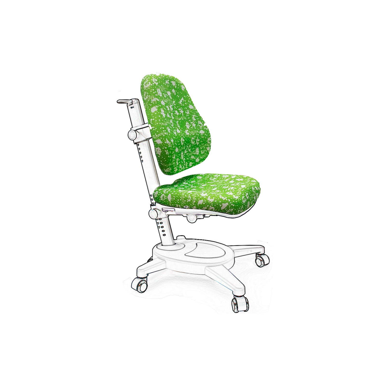 Чехол для кресла Mealux Cambridge, Onyx, Onyx Mobi зеленый с монстриками (Чехол AZK (Y-410/418/110))