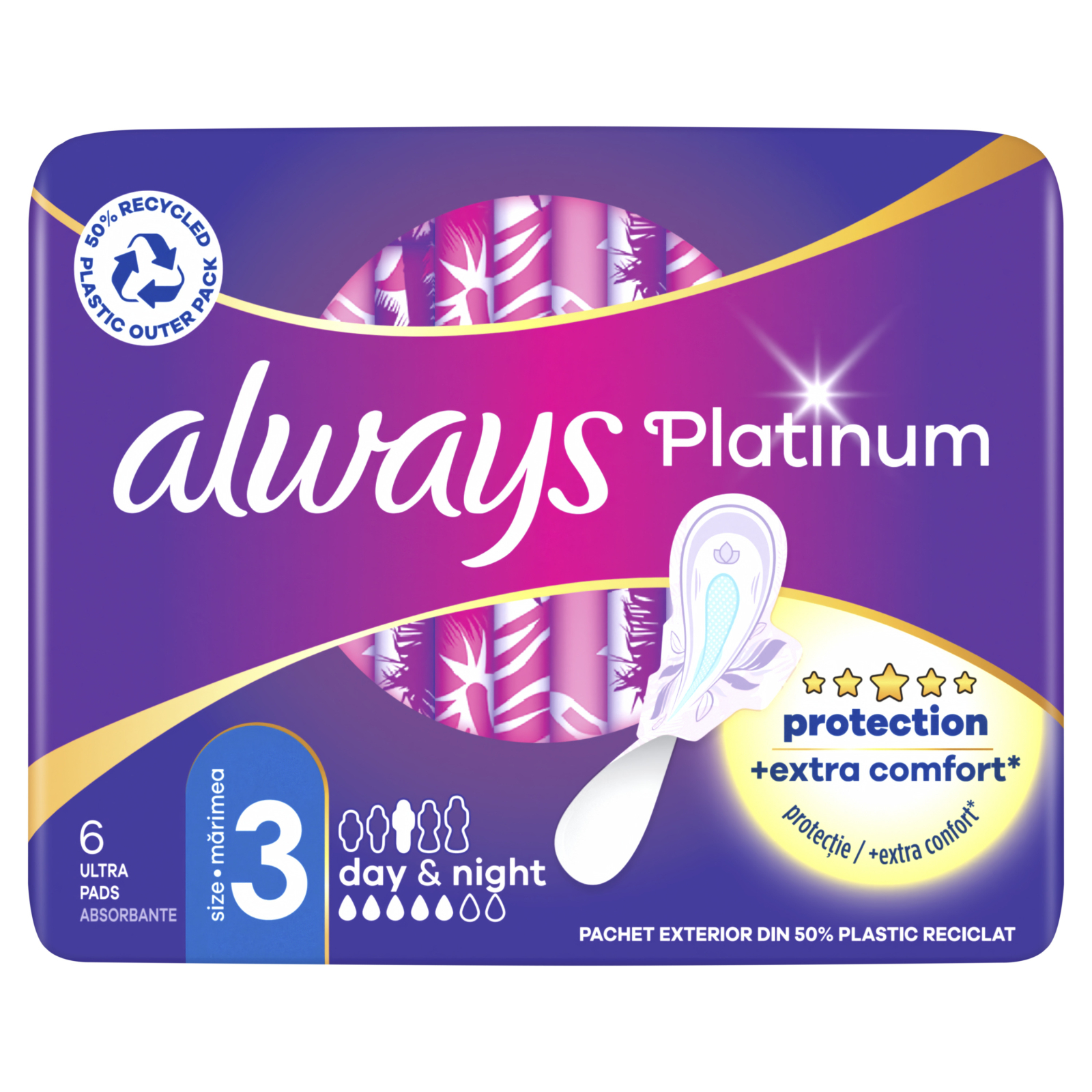 Гігієнічні прокладки Always Platinum Day&Night Розмір 3 22 шт. (8001841913919) зображення 2