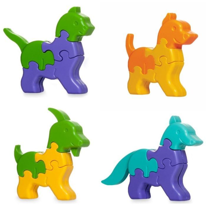 Развивающая игрушка Tigres 3D пазлы Животные - 4 шт, 32 элемента (39355)