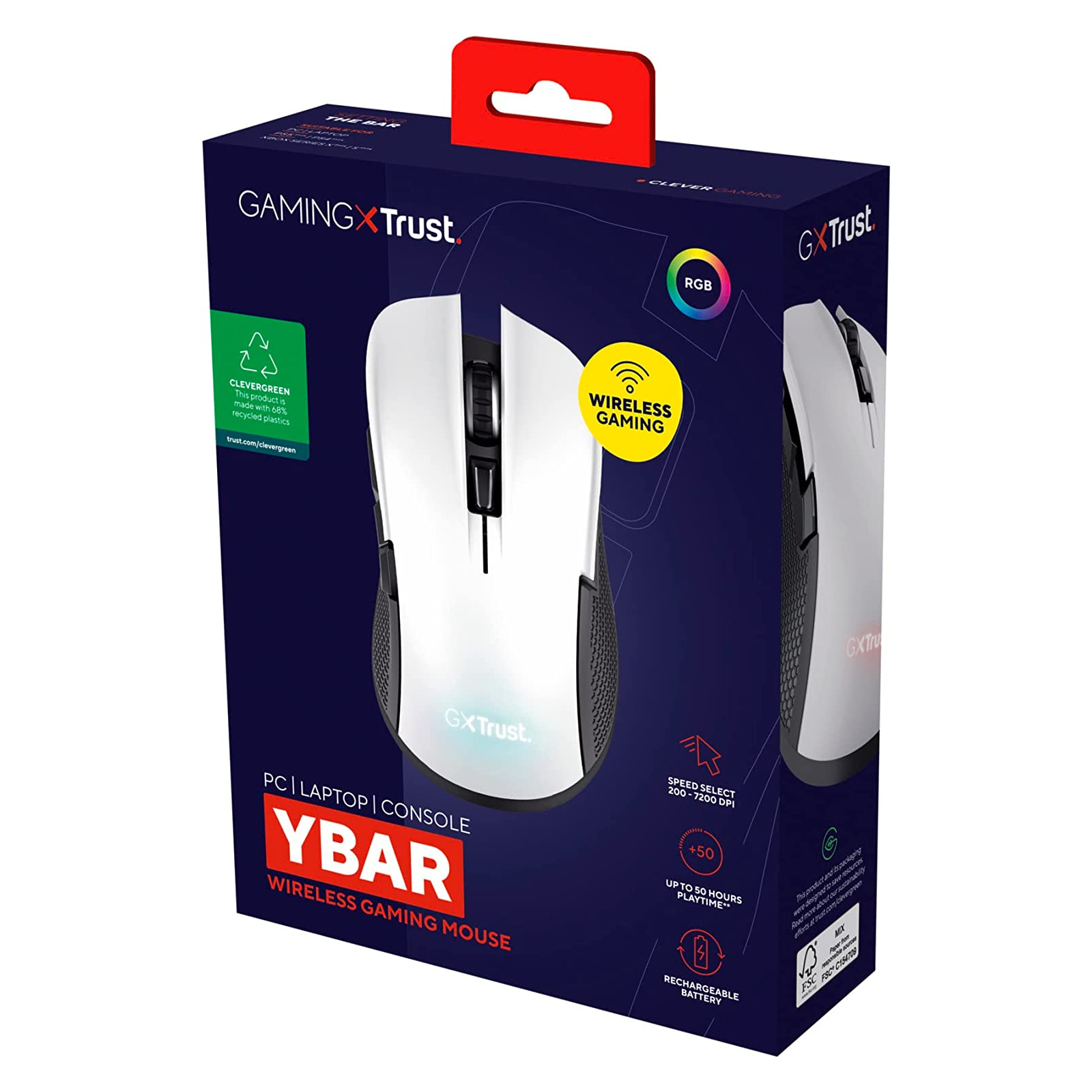 Мишка Trust GXT923 YBAR Wireless White (24889) зображення 12