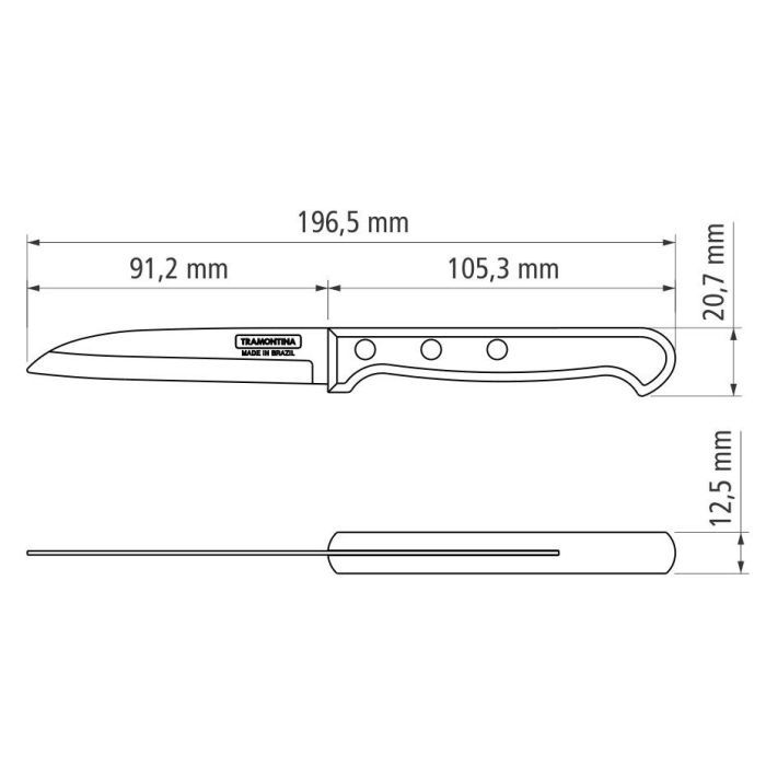 Кухонный нож Tramontina Polywood Vegetable 76 мм Червоне Дерево (21121/173) изображение 4